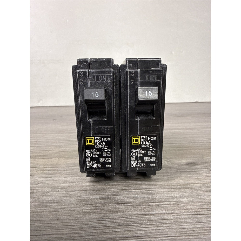 Square D By Schneider Electric  Homeline 15-Amp Single-Pole Circuit Breaker 2 PK